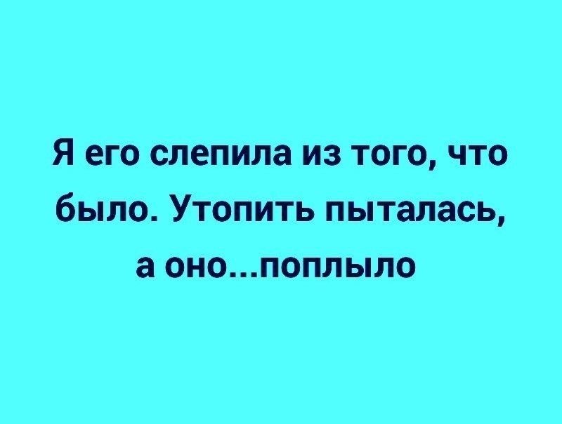 Я его слепила из того что было Утопить пыталась а онопоплыло