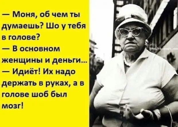 Маня 06 чем ты думаешь Шо у тебя в голове В основном женщины и деньги Идиёт Их надо держажь в руках а в голове шоб был мозг