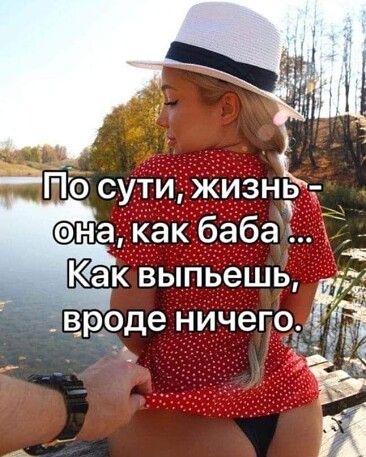 По сути жизнь эна как баба Как выпьешь а вроде ничего к Ё