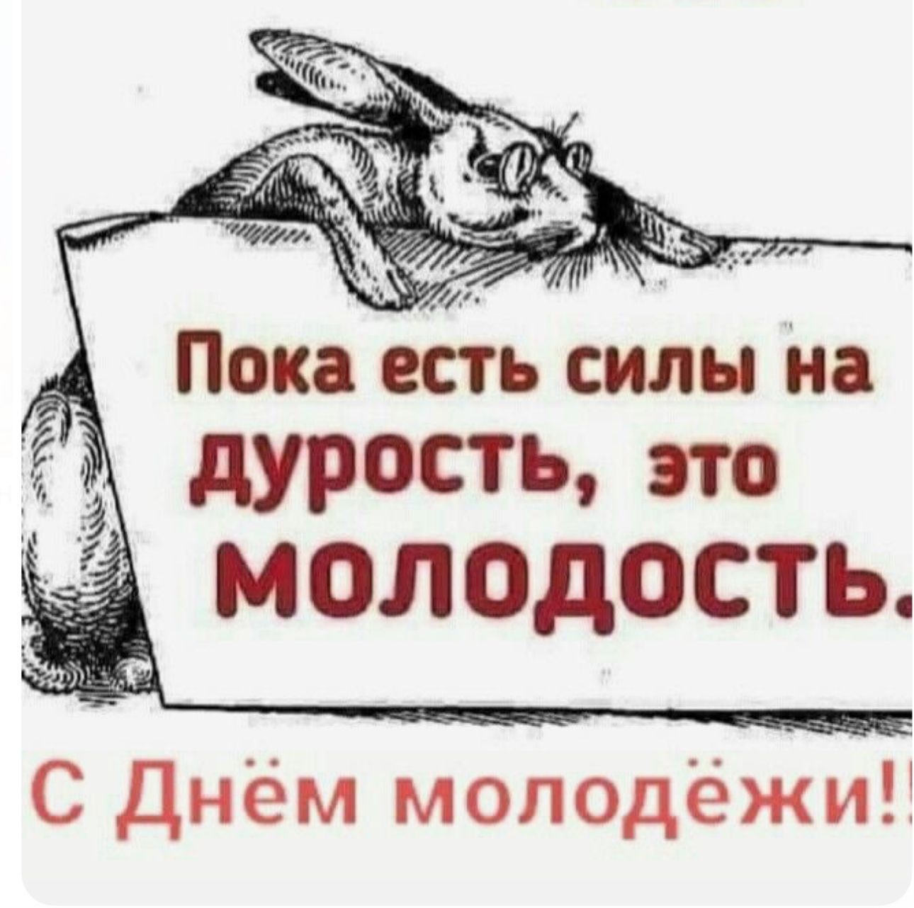 Пока есть силы на дурость, это молодость.
С Днём молодёжи!!
