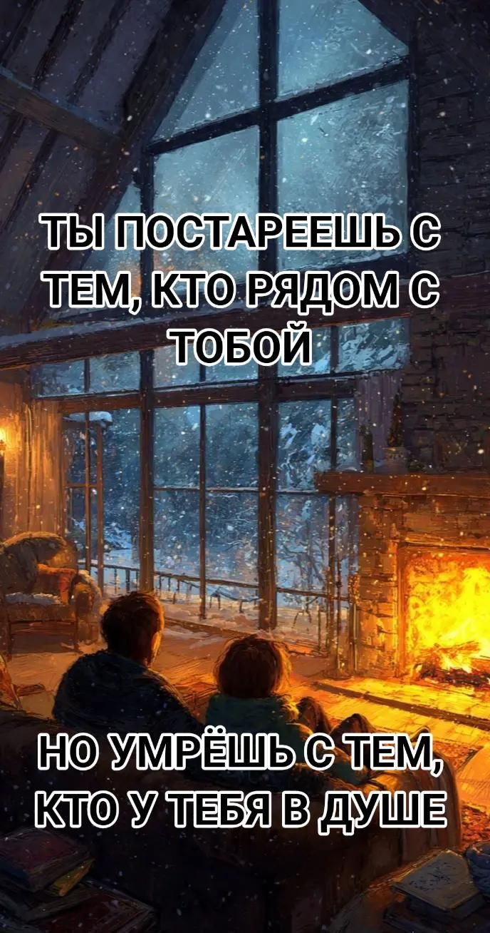 ТЫ ПОСТАРЕЕЕШЬ С ТЕМ, КТО РЯДОМ С ТОБОЙ, НО УМРЕШЬ С ТЕМ, КТО У ТЕБЯ В ДУШЕ