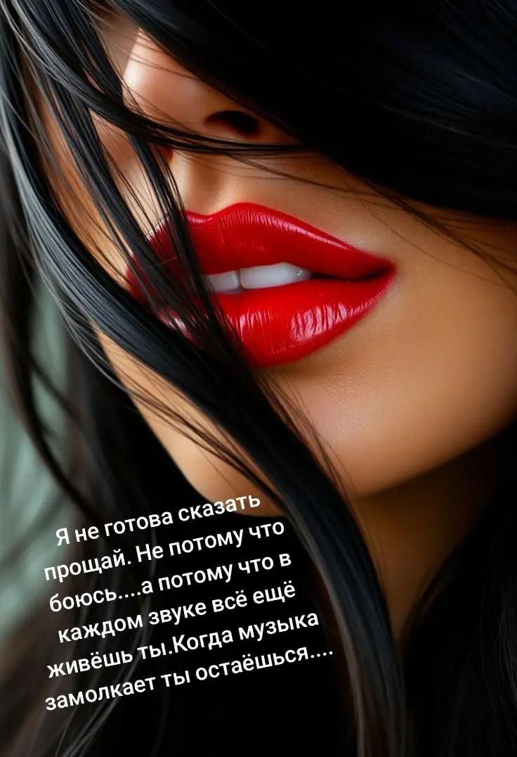 Я не готова сказать прощай. Не потому что боюсь...а потому что в каждом звуке всё ещё живёшь ты. Когда музыка замолкает ты остаёшься...