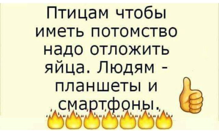 Птицам чтобы иметь потомство надо отложить яйца Людям планшетыи _см_а_т н_ ва