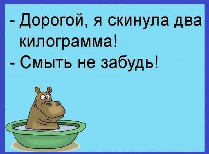 Дорогой я скинула два килограмма Смыть не забудь