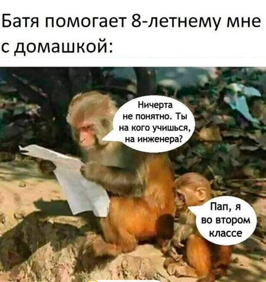 Батя помогает 8 летнему мне с домашкой Ничерта не понятно Ты на кого учишься на инженера Пап я во втором классе