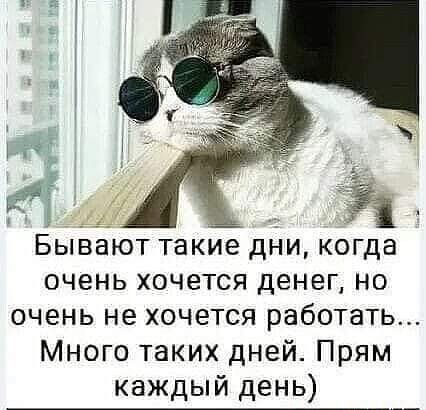 Бывают такие дни когда очень хочется денег но очень не хочется работать Много таких дней Прям каждый день