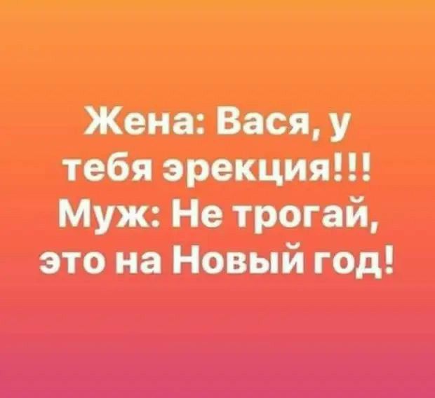 Жена Вася у тебя эрекция Муж Не трогай это на Новый год