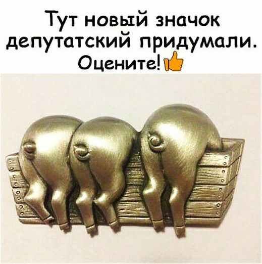 Тут новый значок депутатским придумали ОценитеЦЁ