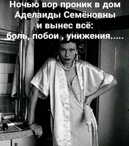 Ночью вор проник в дом Ад ЁИДЫ Семеновны вынес всё обои унижения