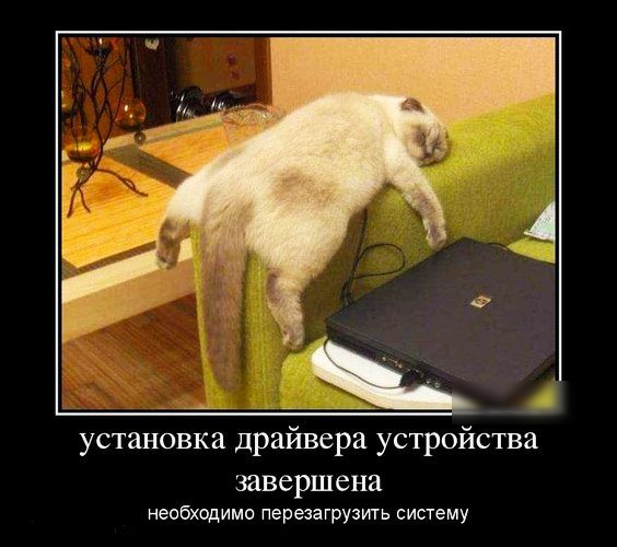установка драйвера устройства завершена необхщимо перезагрузить систему