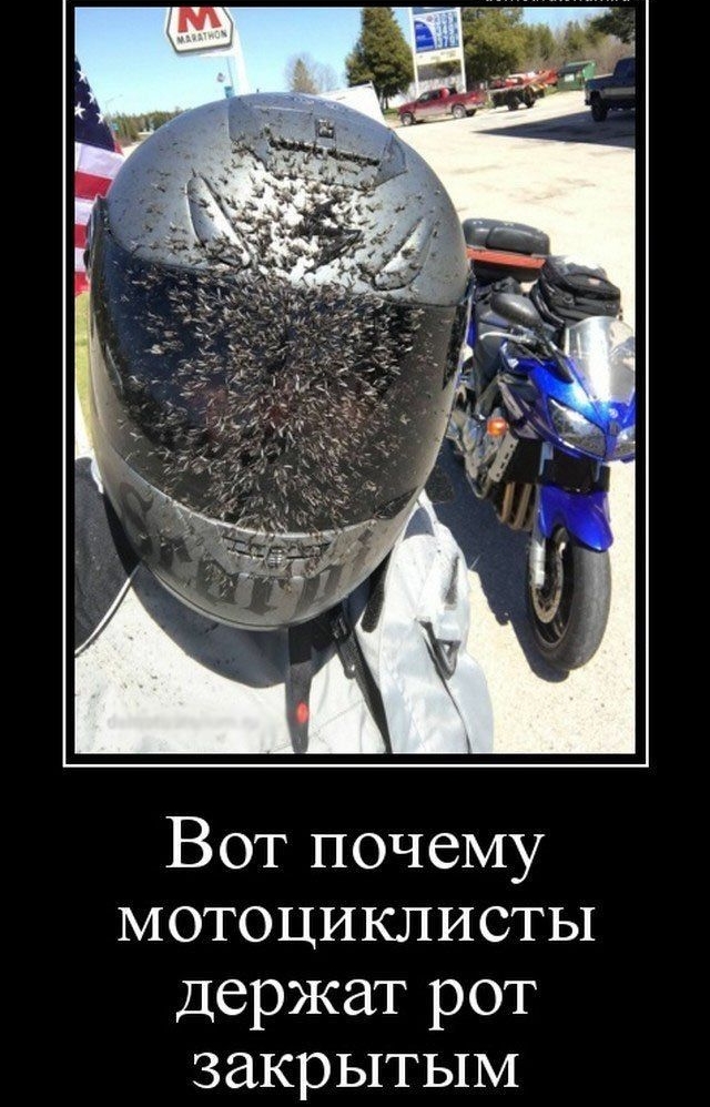 Вот почему мотоциклисты Держат рот закрытым