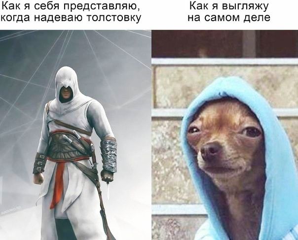 Как я себя представляю Как я выгляжу когда надеваю толстовку на самом деле