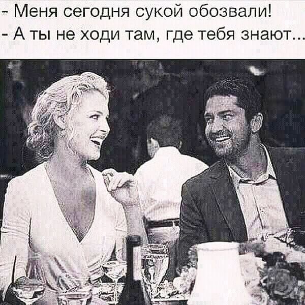Меня сегодня сукой обозвали А ты не ходи там где тебя знают