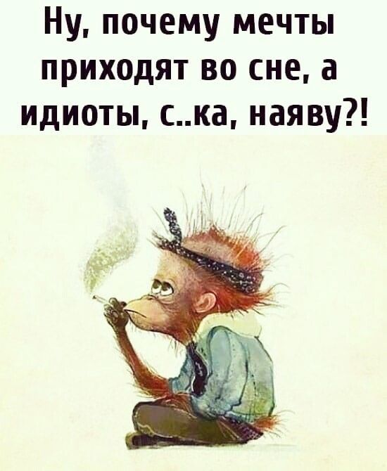 Ну почему мечты приходят во сне а идиоты ска наяву