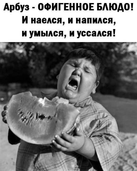 Арбуз ОФИГЕННОЕ БАЮАО и наелся и напился и умьмся и уссался