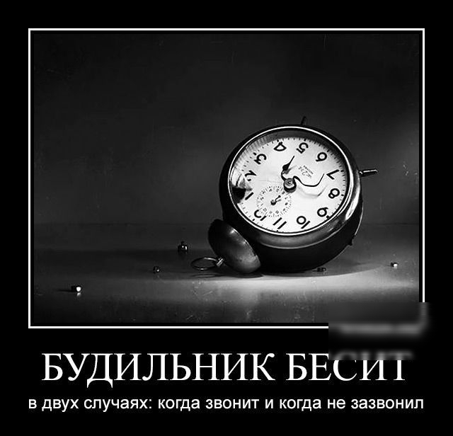 в БУДИЛЬНИК БЕСИТ в двух случаях когда звонит и когда не зазвонил