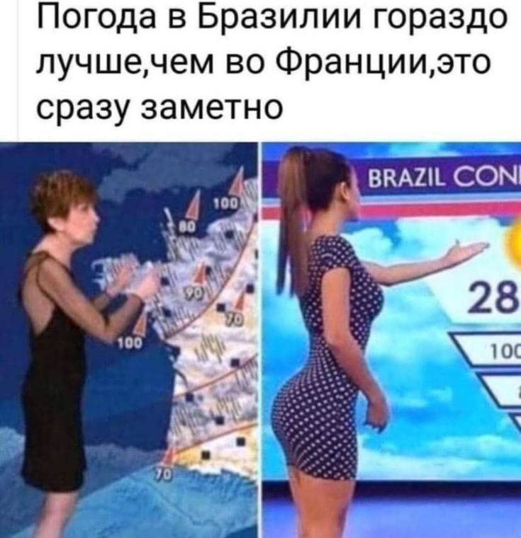 Погода в Бразилии гораздо лучшечем во Францииэто сразу заметно нміьйсомж
