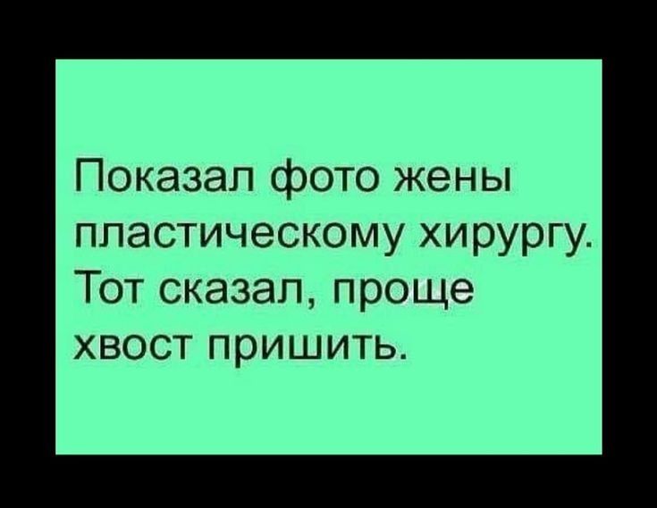 Показал фото жены пластическому хирургу Тот сказал проще хвост пришить