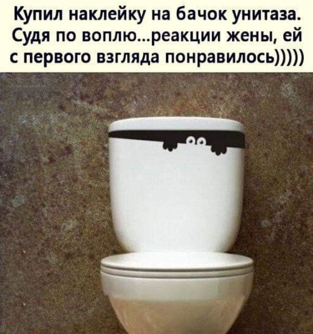 Купил наклейку на бачок унитаза Судя по воплюреакции жены ей с первого взгляда понравилось