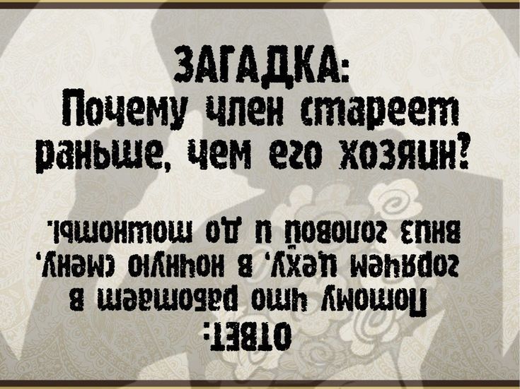ЗАГАДМ Почему член стапеет раньше чем его хозяин ччшоитош от папаши спин диаш шкипои Ахап папина шаешшеа аши Лившиц 13810