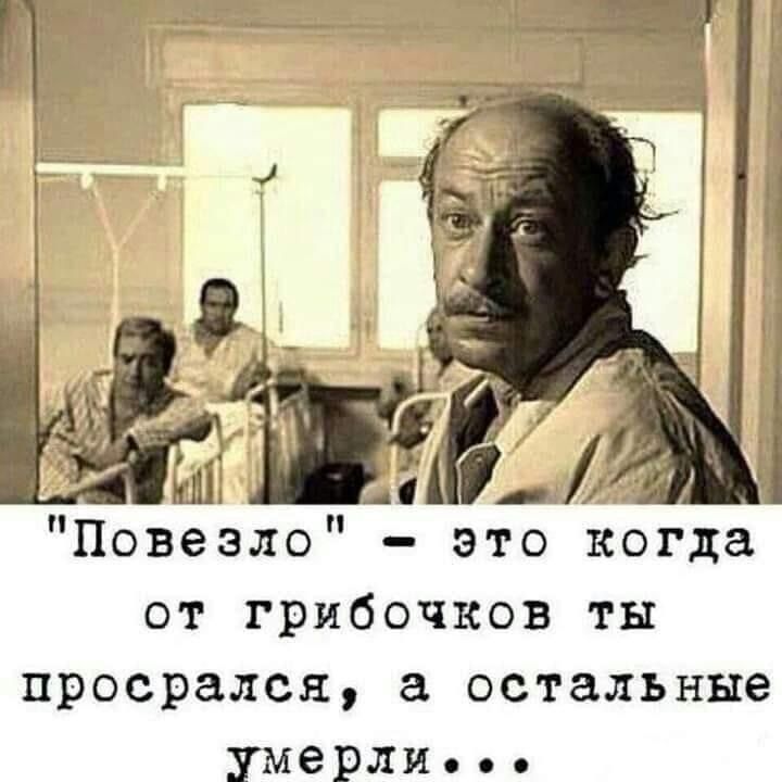 Повеёло это когда от грибочков ты просралсн остальные умерли