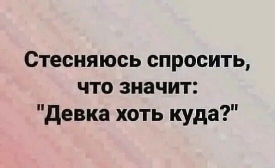 Стесняюсь спросить что значит девка хоть куда