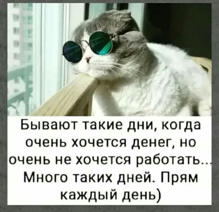 Бывают такие дни когда очень хочется денег но очень не хочется работать Много таких дней Прям каждый день