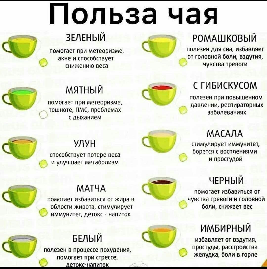 Фіббб Польза чая ЗЕЛЕНЫЙ помогает при метеоризме о акне и способствует снижению веса МЯТНЫЙ помогает при метеоризме тошноте ПМС проблемах с дыханием УЛУН способствует потере веса и улучшает метаболизм МАТЧА помогает избавиться от жира в области живота стимулирует О иммунитет детокс напиток БЕЛЫЙ ПОЛЕЗЕН В процессе ПОХУДЕНИЯ ПОМОГЗЕТ ПРИ стрессе ВЕТОКСНЭПИШК О _ РОМАШКОВЫЙ ПОЛЕЗЕН дЛЯ СНВ избавляет