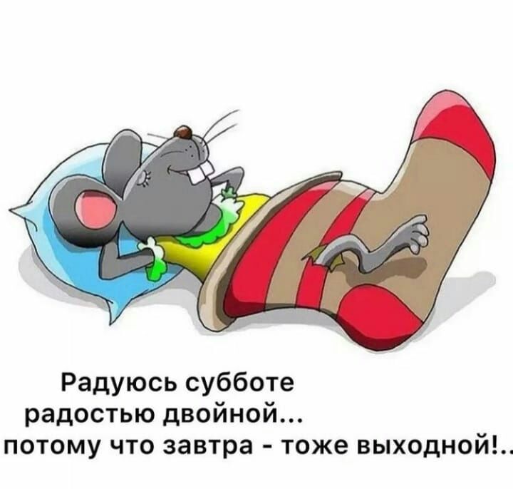Радуюсь субботе радостью двойной потому что завтра тоже выходной
