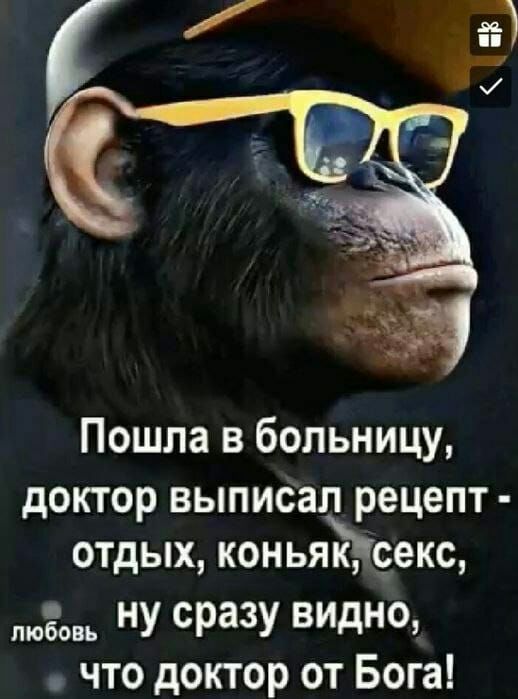Пошла в больницу доктор выписал рецепт отдых коньяЁсекс та ну сразу видно что доктор от Бога