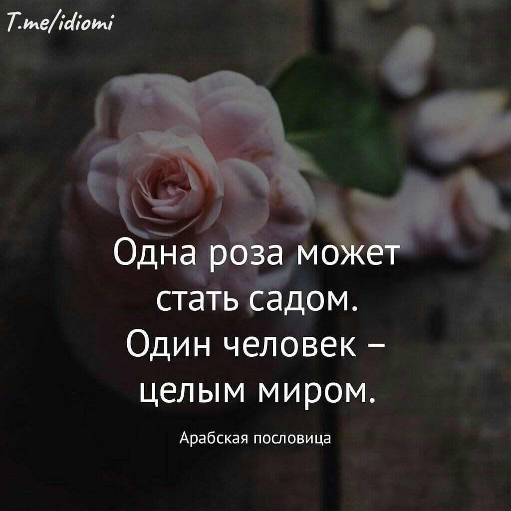 ГмеЫіомі стать адом Один человек целым миром Арабская пословица