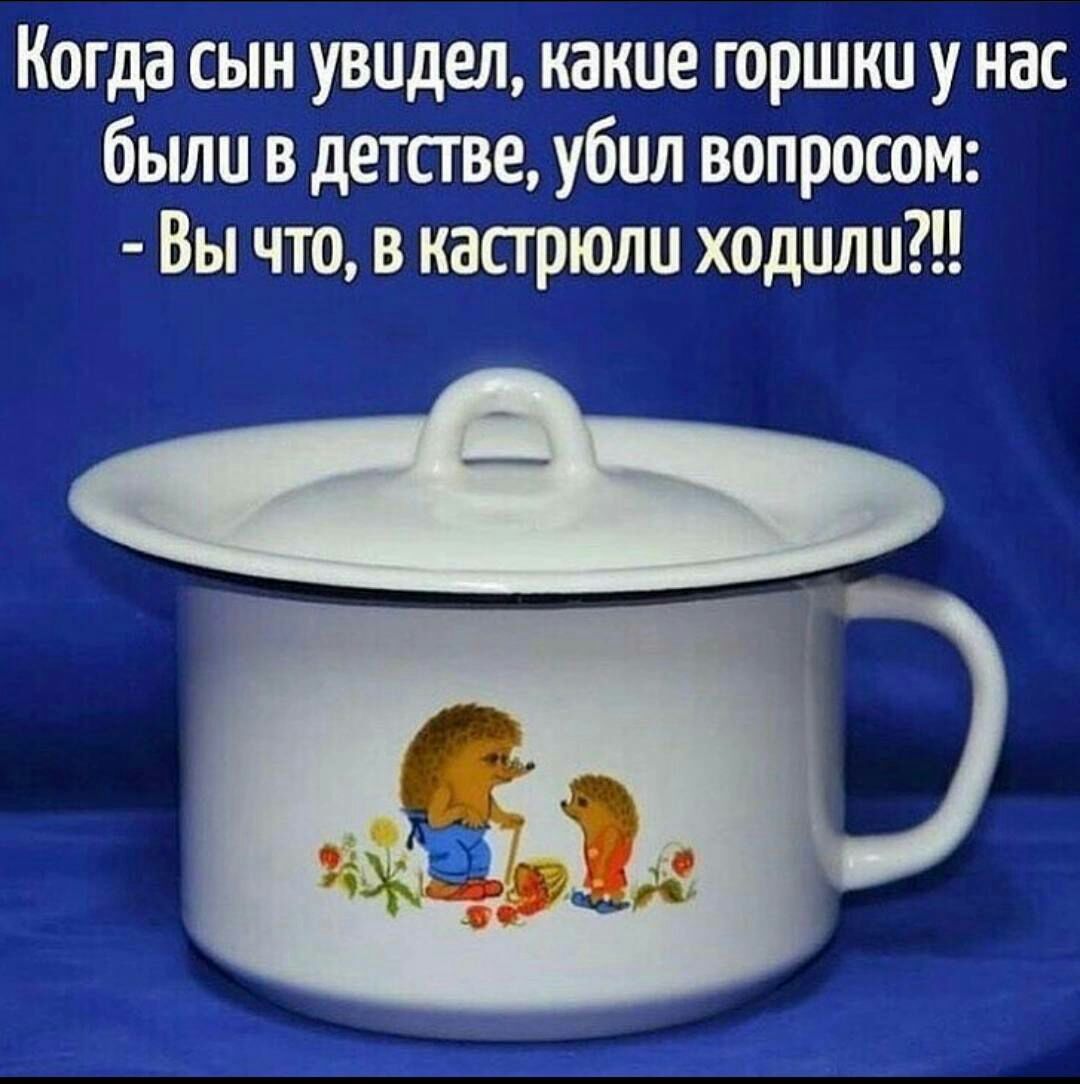 Когда сын увидел, какие горшки у нас были в детстве, убил вопросом:  вы что, в кастрюли ходили?!!