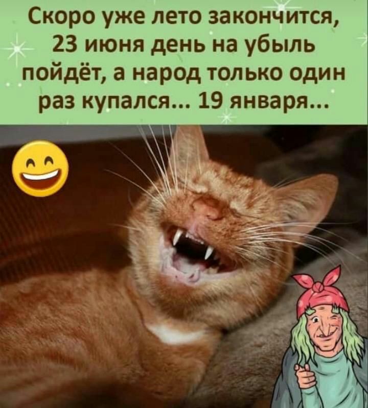 Скоро уже лето закончится 23 июня день на убыль пойдёт а народ только один раз купался 19 января