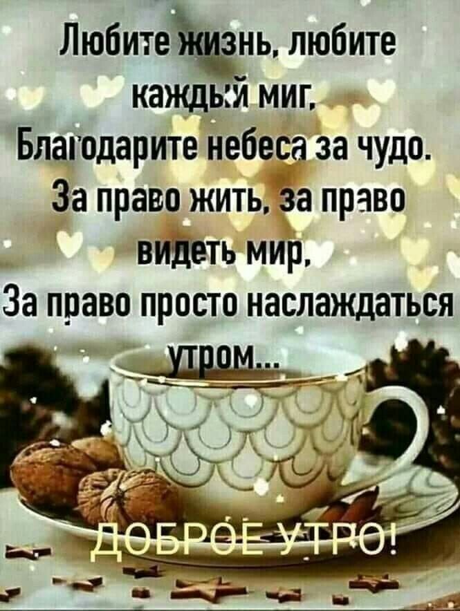 Любитеь любите каждым миг Благодарите небеса за чудо За права жить за право видеть мир За право просто наслаждаться