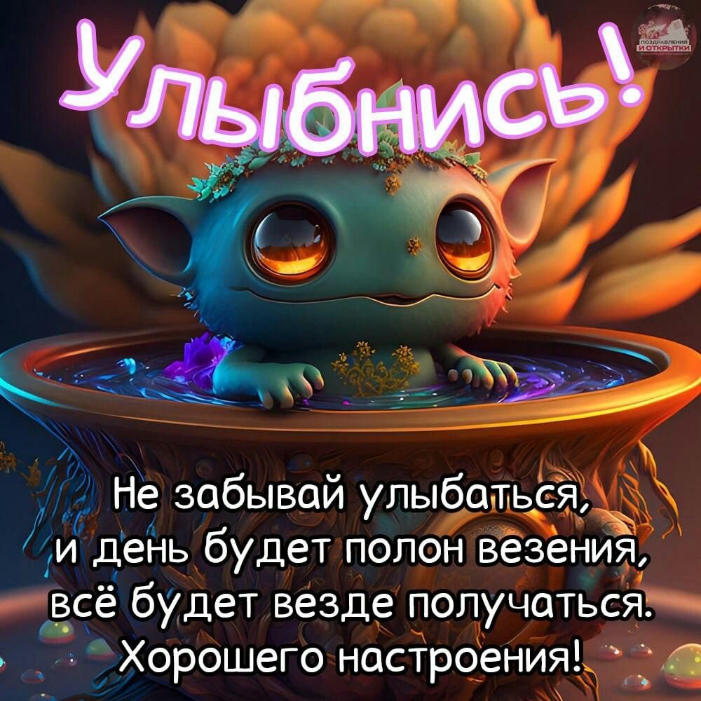 7 Не забываи УЛЫЁЁЧЯЁЁЪ и день будет полон везения _Есё будет везде получаться Хорошего нштрсения_