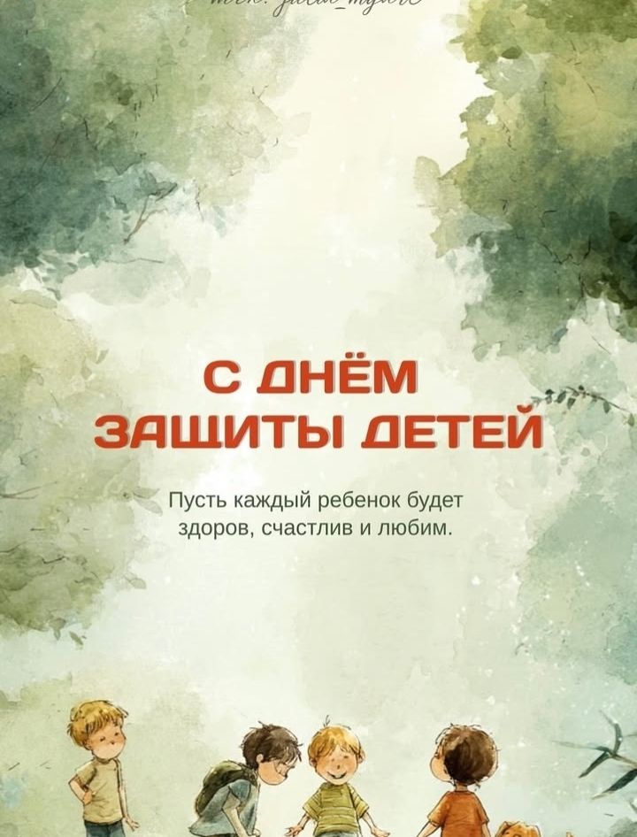 С Днём Защиты Детей
Пусть каждый ребенок будет здоров, счастлив и любим.