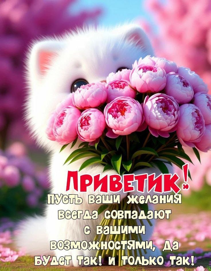 Приветик! Пусть ваши желания всегда совпадают с вашими возможностями, да будет так! И только так!
