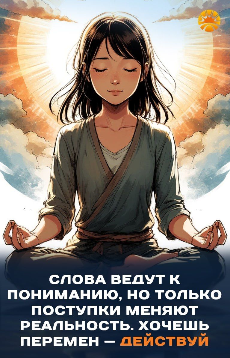 Слова ведут к пониманию, но только поступки меняют реальность. Хочешь перемен — действуй