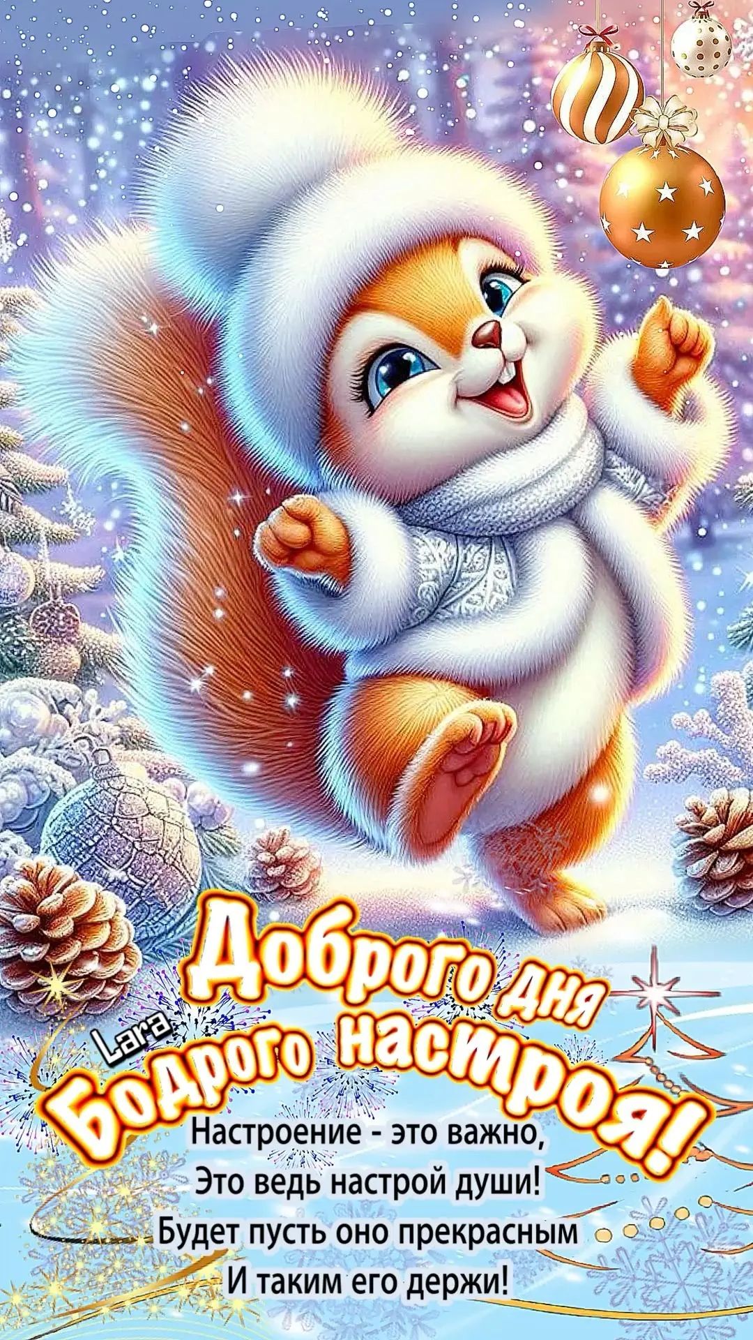 Доброго дня бодрого настроя! Настроение - это важно, это ведь настрой души! Будет пусть оно прекрасным и таким его держи!