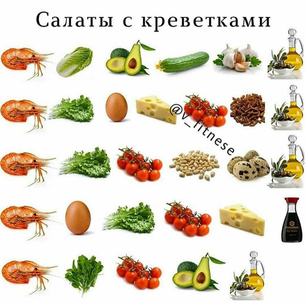 Салаты с креветками