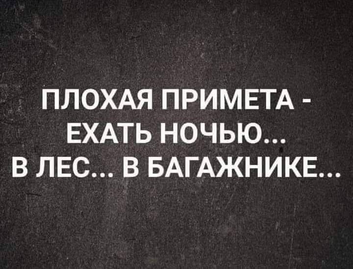 ПЛОХАЯ ПРИМЕТА ЕХАТЬ НОЧЬЮ В ЛЕС В БАГАЖНИКЕ