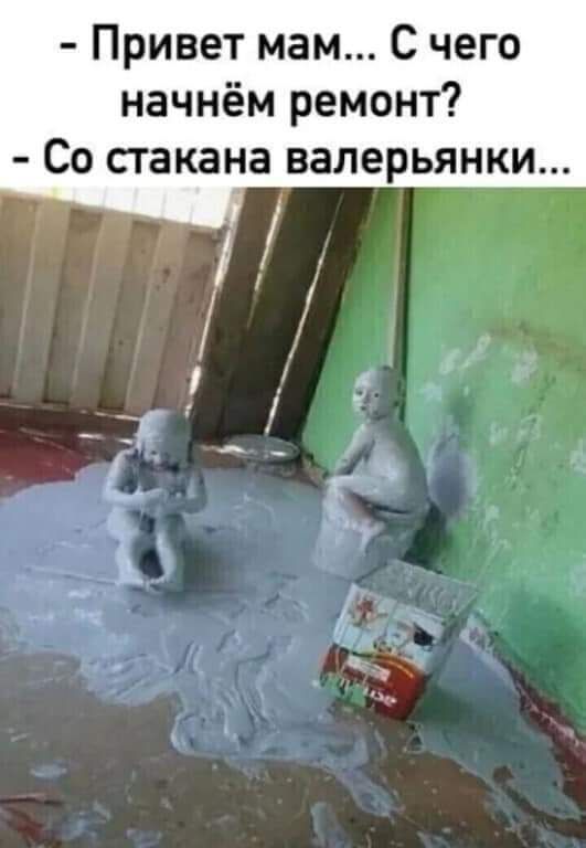 Привет мам С чего начнём ремонт Со стакана валерьянки И г _ г г Ъ к і