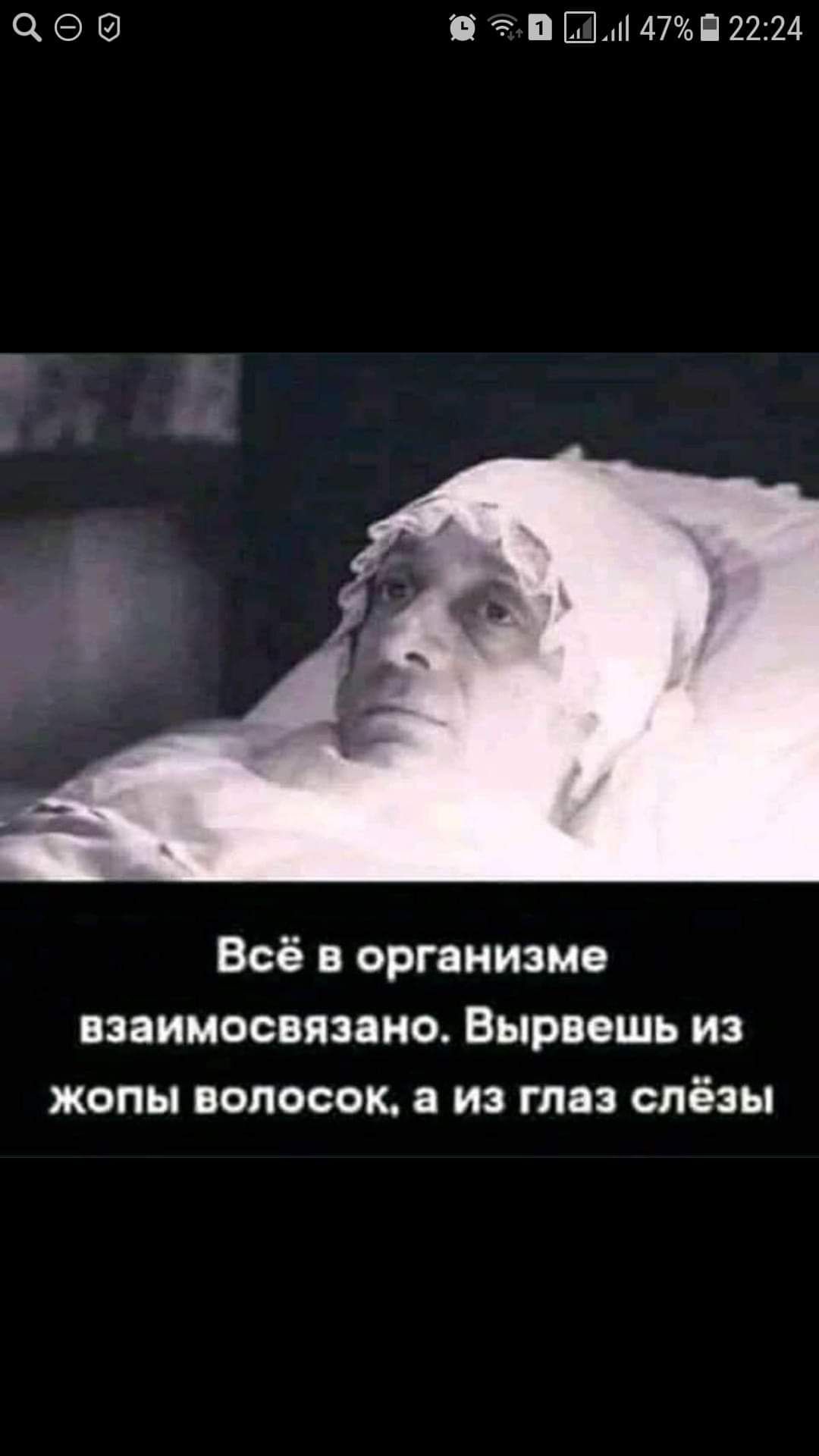 Н и Шп 2224 Всё в организме взаимосвязано Вырвешь из жопы волосок из глаз слёзы