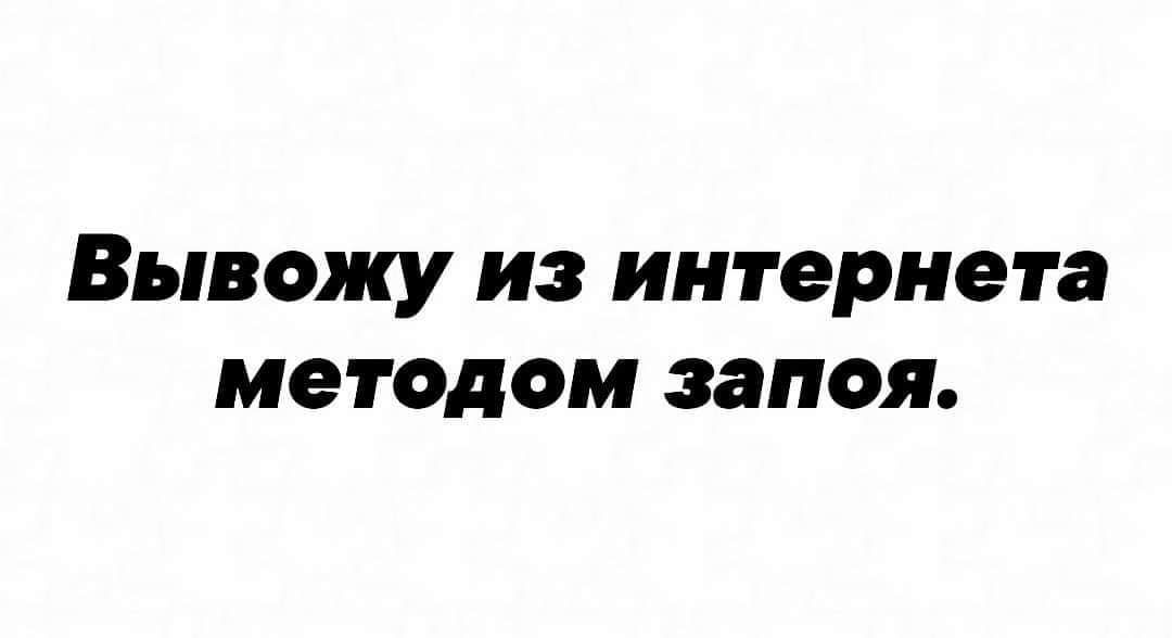 Вывожу из интернета методом запоя