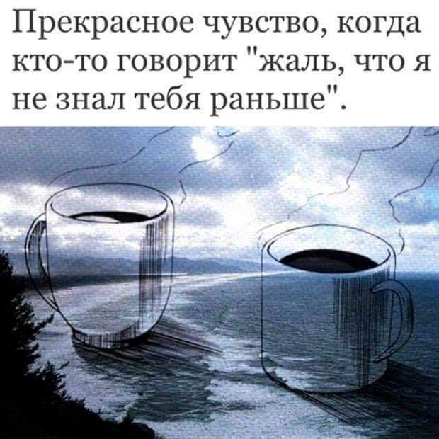 Прекрасное чувство когда кто то говорит жаль что я не знал тебя раньше