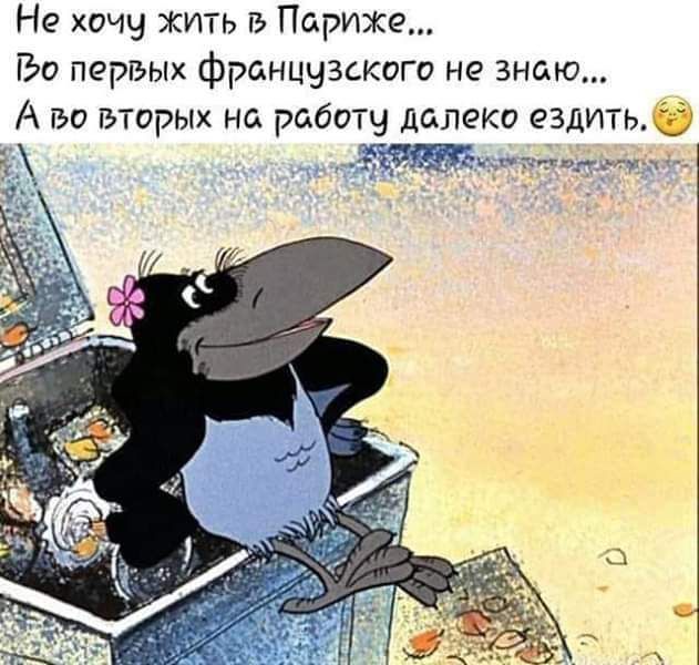 Не хочч жить г Париже Во первых францчзскогп не Знаю А во вторых на работу далеки ездит