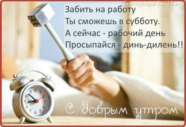 Забить на рабпіу Ты сможешь субботу А сейчас очий день Просыпайс динь диленьн