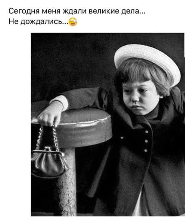 Сегодня меня ждали великие дела Не дождались