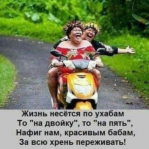 Жизнь несётся по ухабам То на двойку то на пять Нафиг нам красивым бабам За всю хрень переживать