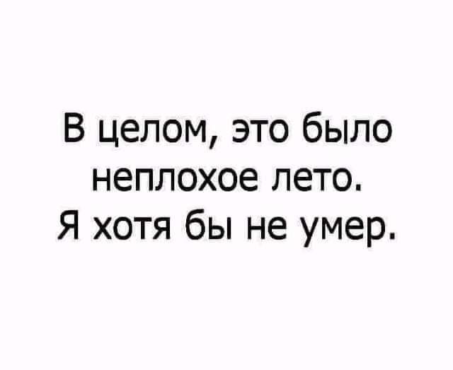 В целом это было неплохое лето Я хотя бы не умер